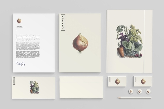 Puree branding & packaging by Studio Ahamed #old #look #clean #illustration #vegetable #logo