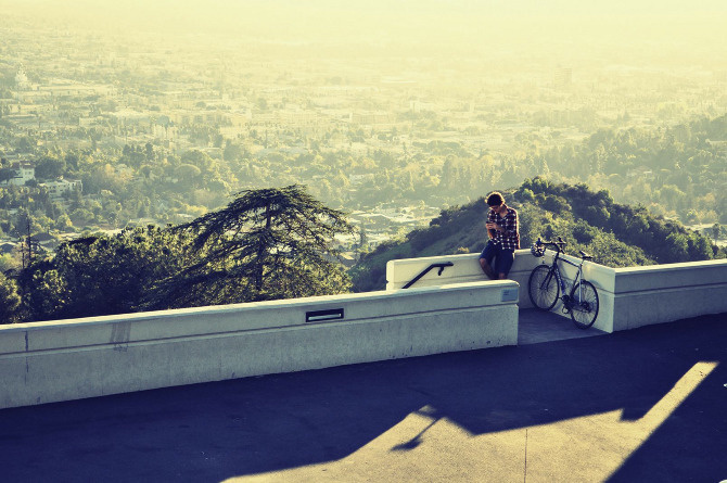 Griffith #griffithpark #park #bike #bicycle #shadow #city #LosAngeles #photography