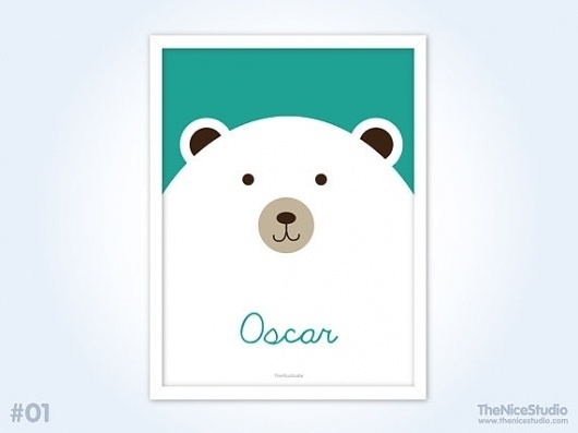 Personalised Baby Print Big Polar Bear by thenicestudio on Etsy