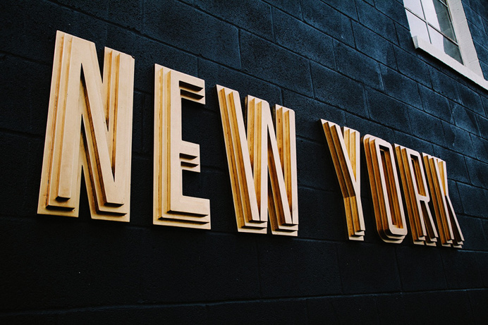 new york, sign, 3d