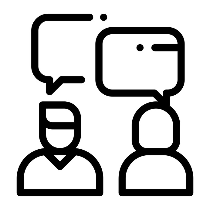 See more icon inspiration related to interview, human resources, reunion, users, communications, meeting, business and application on Flaticon.