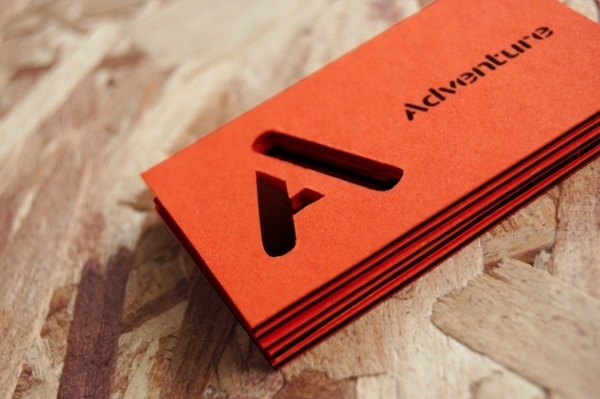 Adventure - Sam Lane Graphic Design #die #cut #business #card #print #orange