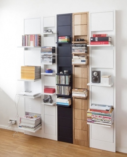 Shelving on Demand: Little Modular Ledges Flip Up & Down | Designs & Ideas on Dornob #furniture #shelve