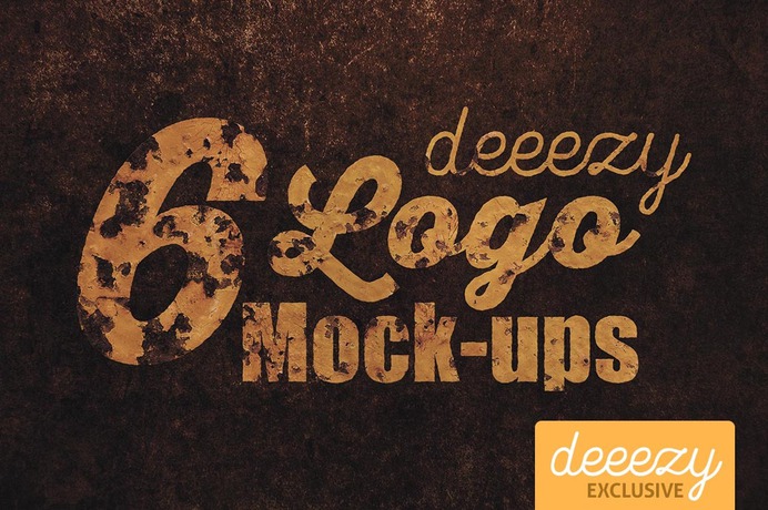6 Photorealistic Logo Mock-ups - text or shape presentation templates on deeezy.com - #mockup #graphic #template #photoshop #free