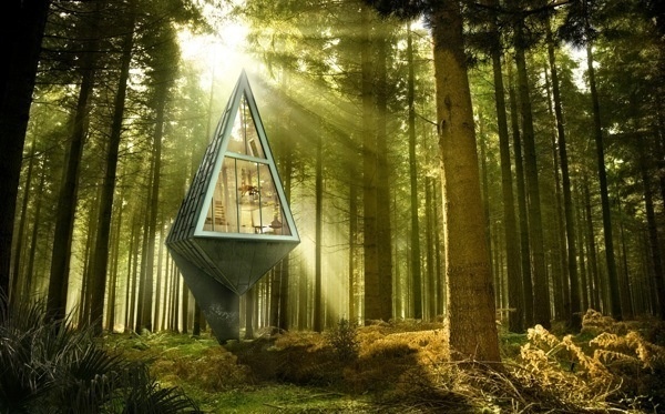 konradwojcikprimevalsymbiosis1 #white #forrest #living #snow #wood #architecture #future #prism