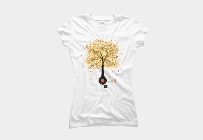 Sounds of Nature T-Shirt #vector #tree #vynil #designbyhumans #design #retro #dj #illustration #nature #autumn #vintage #tee #music