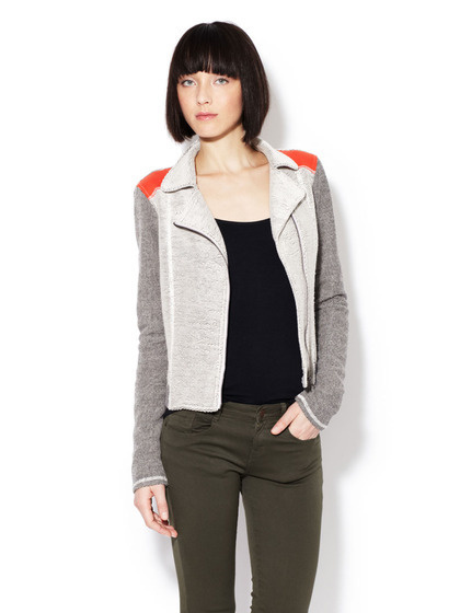 Reverse French Terry Moto Jacket #jacket #gilt #red #grey