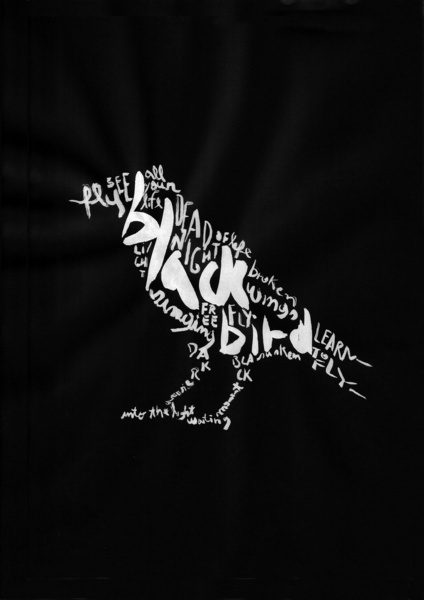 Black Bird Art Print #music #beatles #typography