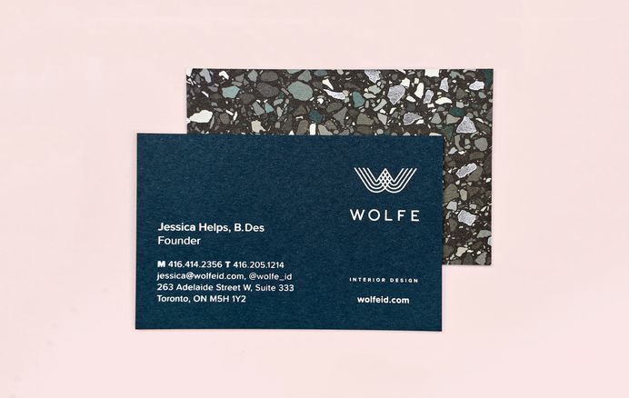 Wolfe Business Cards by Equal Parts Studio #branding #businesscard #printdesign #terrazzo