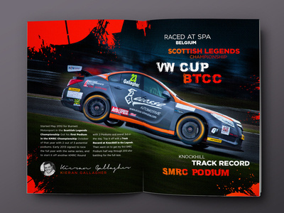 KGRacing (Brochure layout 1) #spot #btcc #print #motorsport #identity #layout #brochure #typography