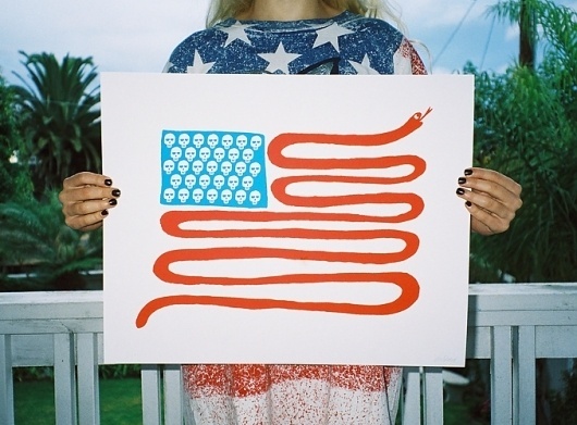 works : ASHKAHN Studio + Company #america #white #red #flag #snake #blue