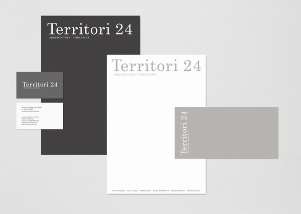 Territori24 #estudi #white #stationery #design #graphic #torras #black #territori24 #conrad #architecture #barcelona #gray #typography