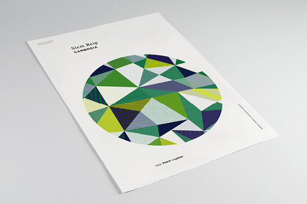 'Round' the World #abstract #line #pattern #graphic #illustration #poster #patterns #green