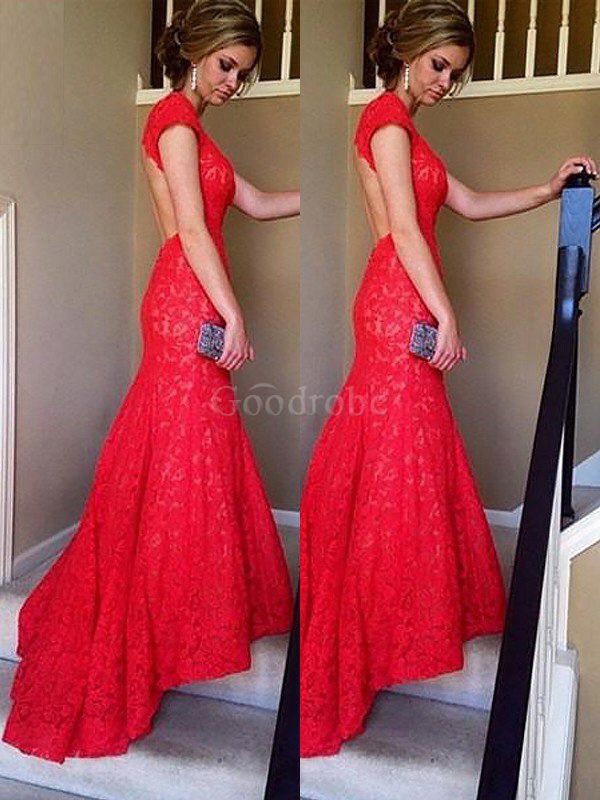 Robe de bal naturel manche nulle de lotus de traîne courte v encolure