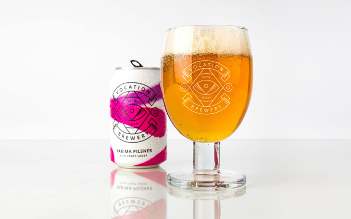Packaging for Vocation Brewery Craft Lager by Robot Food "Having positioned, named and created the Vocation brand and original line-up in