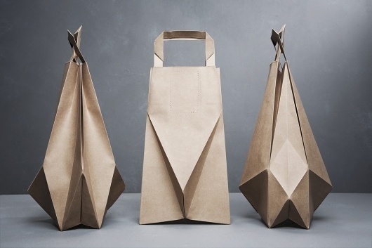 Graduation collection foldbags : #packaging #geometric #product #brown #bag #paper