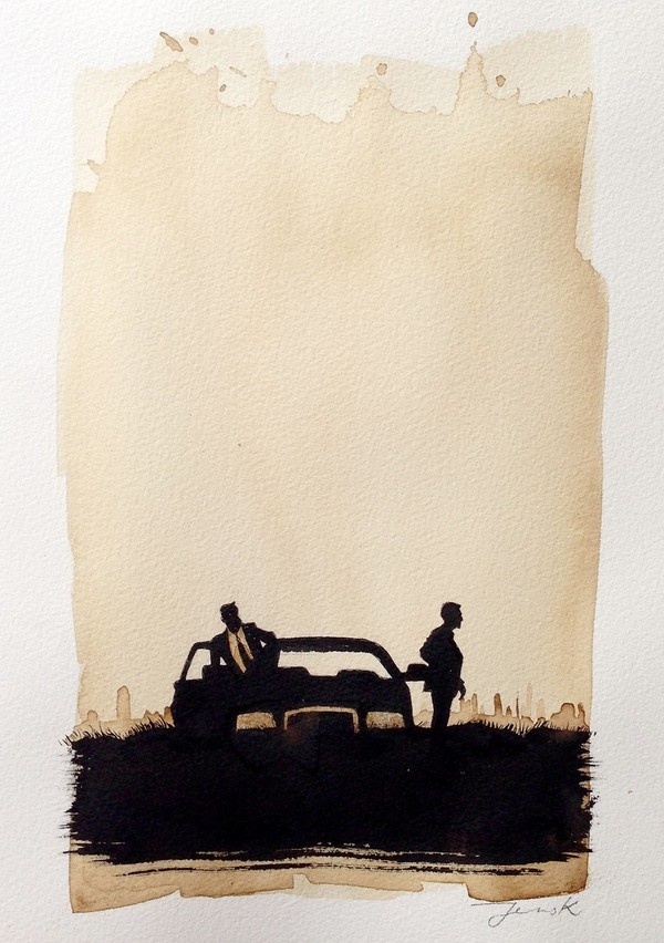 JensK True Detective #coffee #illustration #ink #poster