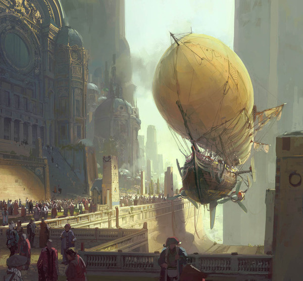 FUCK YEAH CONCEPT ART #airship #fantasy #steampunk #illustration #ship #concept #painting #art