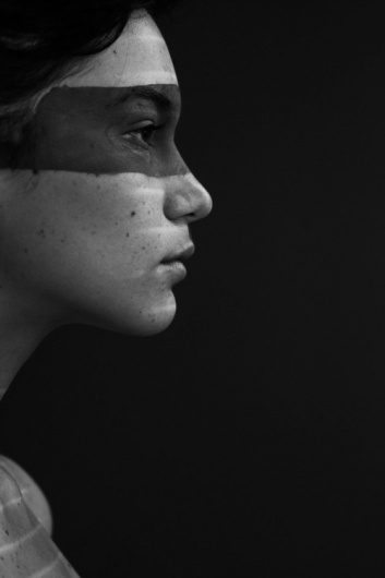TREVOR CHRISTENSEN #blackwhite #girl #portrait #mask #fae #julia