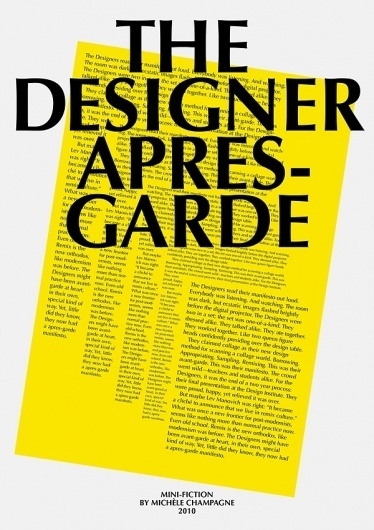 The-Designer-Apres-Garde-Poster-2.jpg 600×849 pixels #story #yellow #short