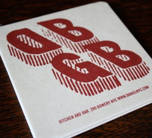 Design Work Life » cataloging inspiration daily #restaurant #identity #dbgb #coaster #typography