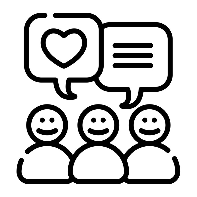 See more icon inspiration related to feedback, opinion, public, love, heart, chat, conversation, user, chat bubble, users, communications, messages and people on Flaticon.
