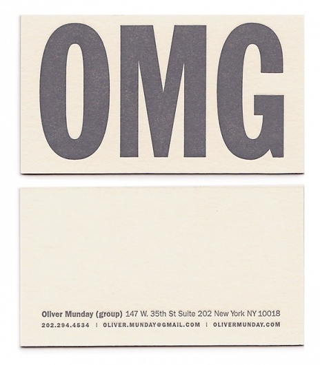 Misc. : OMG #oliver #business #card #design #omg #munday #typography