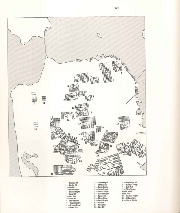 Amazing book by French architect Florence Lipsky, "San Francisco: La grille sur les collines (The Grid meets the Hills)" (1999). Excell #francisco #infographic #architecture #san