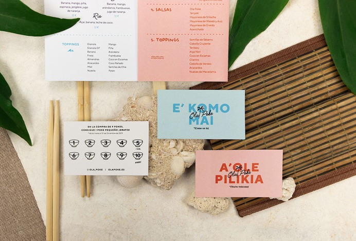 Ola Poke Branding - Mindsparkle Mag Puro Diseño designed the branding for Ola Poke. The Hawaiian word "ola" translates to: life, health and well-being. #logo #packaging #identity #branding #design #color #photography #graphic #design #gallery #blog #project #mindsparkle #mag #beautiful #portfolio #designer