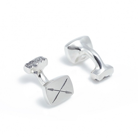 Ivy Noir / Silver Cufflinks — SMITH/GREY Jewellery Design Studio #silver #smithgrey #noir #latin #cufflinks #ivy #oars