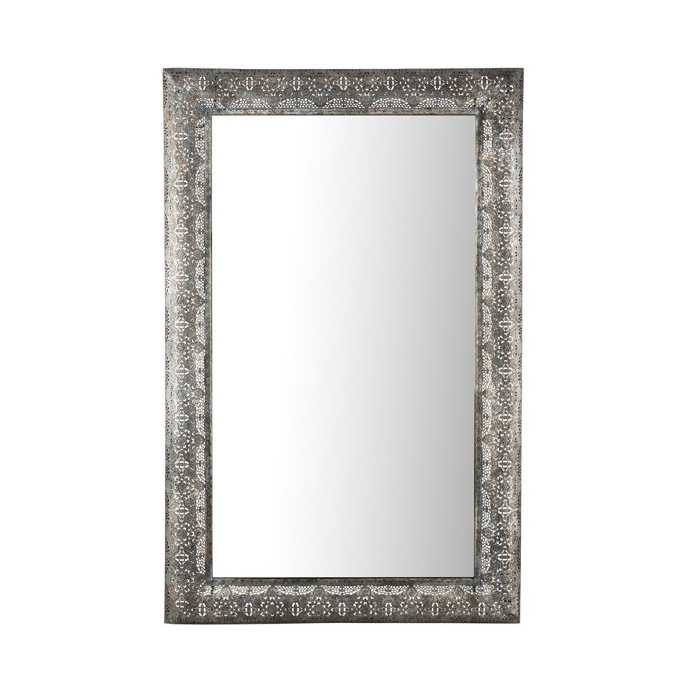 Metal Cutwork Narrow Frame Rectangular Mirror, 85cm x 55cm