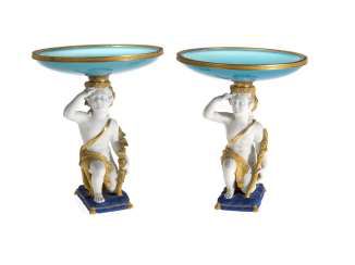 A Pair of Biscuit Porcelain Table Vases #Sets #Teasets #Porcelainsets #Antiqueplates #Plates #Wallplates #Figures #Porcelainfigurines #porcelain