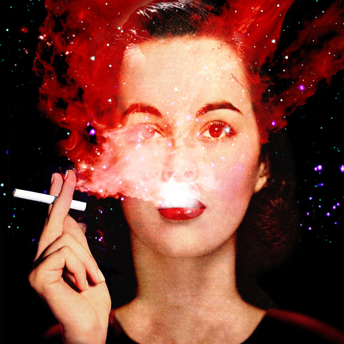 High. #collage #illustration #retro #red #vintage #surreal #woman