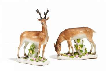 DEER AND DOE. Meissen. 18. Century. Model By J. J. Kaendler. #Sets #Teasets #Porcelainsets #Antiqueplates #Plates #Wallplates #Figures #Porcelainfigurines #porcelain