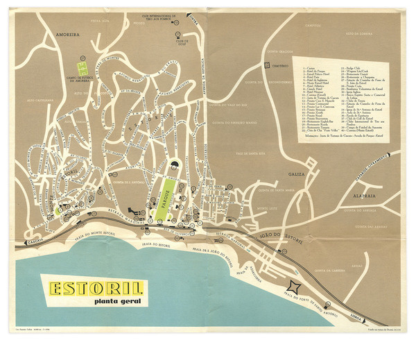 Estoril map, 1956. Designer unknow. #1956 #map #illustration #estoril #navigation