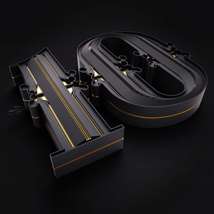 typography, 10, dimensional, black, accents, detail