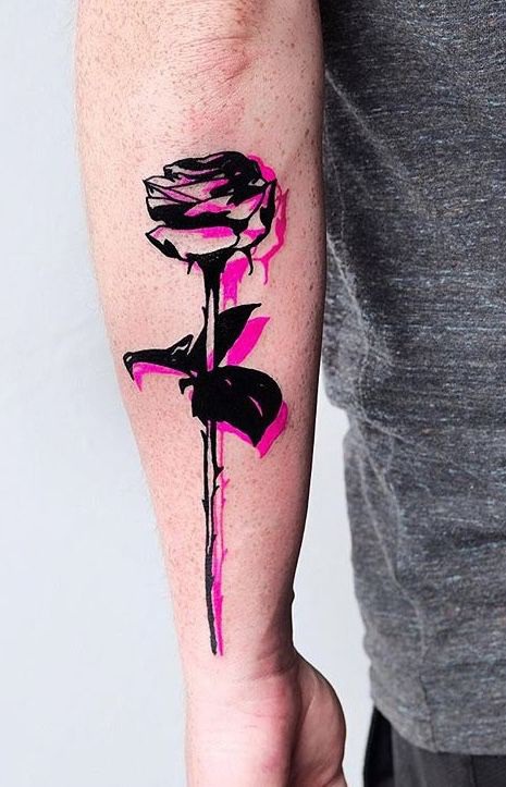 Wolf Rosario flower tattoo