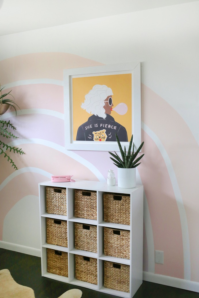 Rainbow Corner Accent Wall DIY - A Beautiful Mess