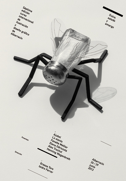 Carteles : Isidro Ferrer #white #design #graphic #black #insect #fly #art #and #surreal #salt #shadow