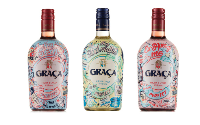 GRAÇA "Pick up line" Campaign Wine Packaging on Behance