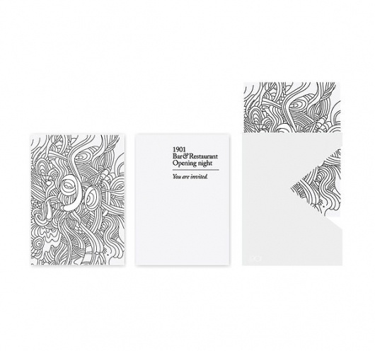 Andaz 1901 Branding on the Behance Network #blackwhite #print #design #graphic #restaurant #illustration #finishes