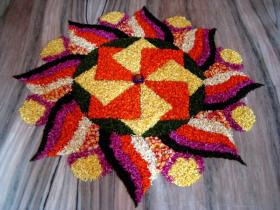 Diwali Rangoli Designs With Flowers