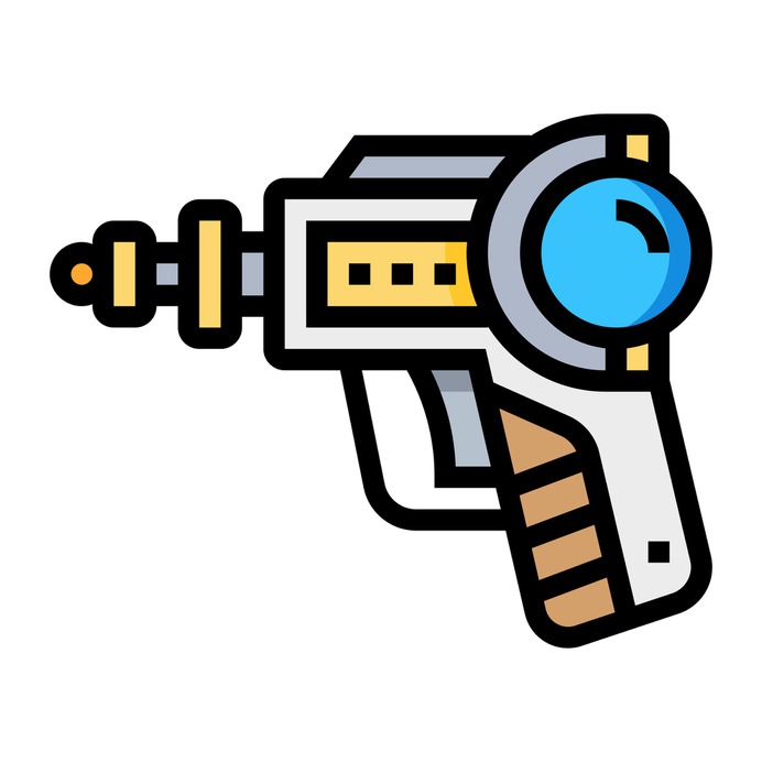See more icon inspiration related to gun, space, space gun, Science fiction, miscellaneous, arms, arm, pointing, weapons and left on Flaticon.