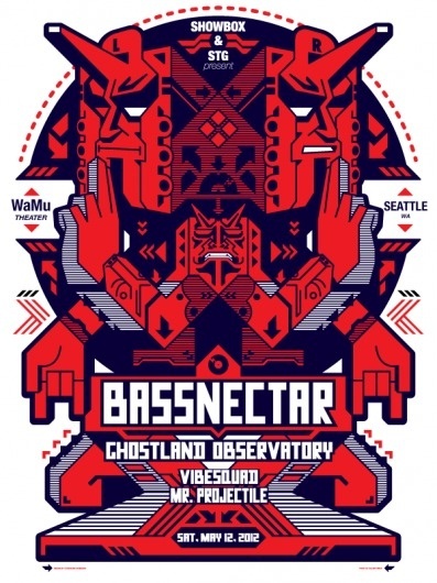 BASSNECTAR | STUBBORN SIDEBURN® #gig #design #graphic #japanese #illustration #poster #music #character #concert