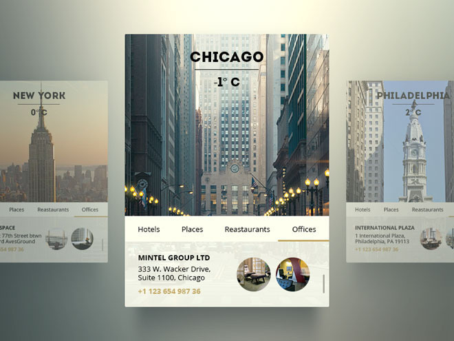 City Profile Widget PSD
