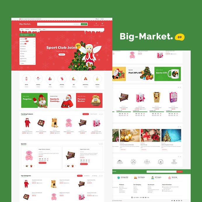 #BigMarket - #Shopify Multi-Purpose Responsive #Theme | #TemplateTrip #eCommerce #Website #Design