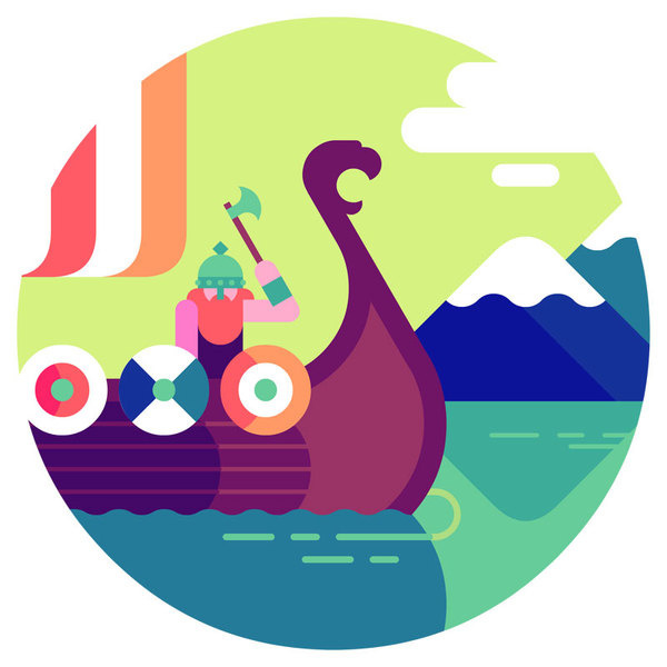 We come from the land of the ice and snow&An icon set for Thomas Cook Magazine, illustrating their top 5 Viking themed attractions. Fun stuf #illustration #character #geometric