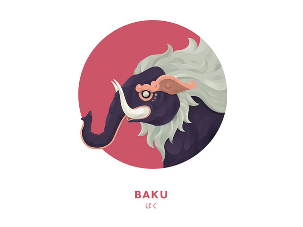 Heitor Seió Kimura #red #asian #elephant #illustration #animal