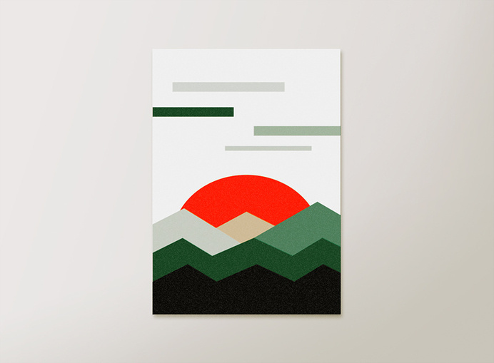 Abstract print by lautstarke studiowww.facebook.com/lautstarkestudio #sun #vector #design #graphic #geometric #colour #minimal #art #poster #mountains