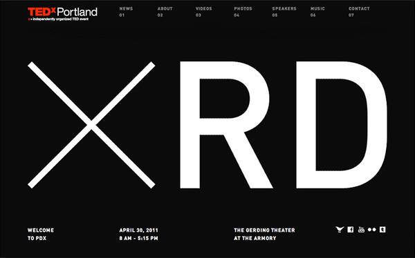 Typography inspiration example #282: 09_TEDx Site 01 #website #ted #typography
